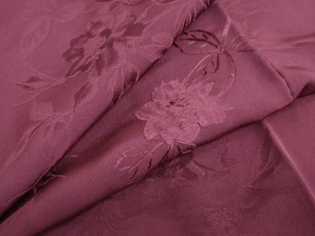 平和屋着物●無地絵羽訪問着　刺繍　草花文　暗紅色　正絹　逸品　未使用　DABD9416ud 平和屋着物○無地絵羽訪問着 刺繍 草花文 暗紅色 正絹 逸品