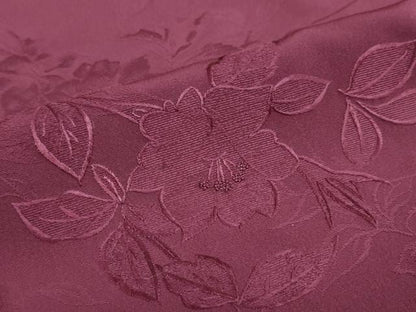 平和屋着物●無地絵羽訪問着　刺繍　草花文　暗紅色　正絹　逸品　未使用　DABD9416ud