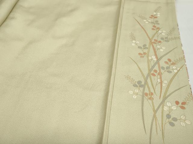 平和屋着物○中国三大刺繍 汕頭刺繍 訪問着 流水花絵皿文