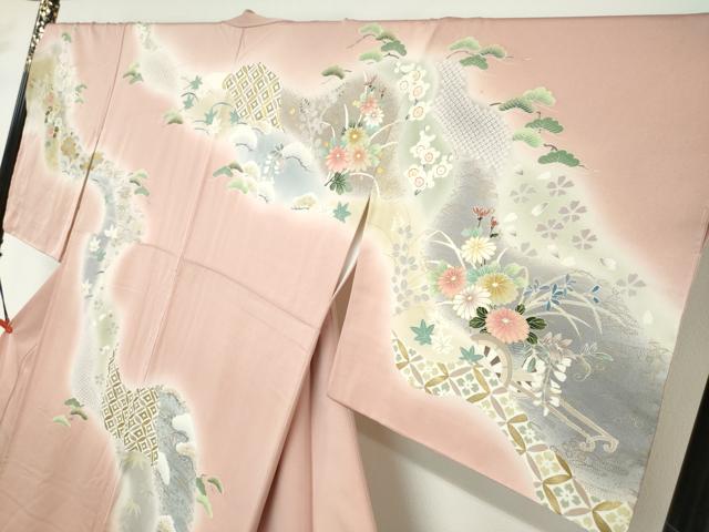 平和屋着物●訪問着　作家物　道長花車文　暈し染め　金彩　正絹　逸品　未使用　DABD9418ud 平和屋着物○訪問着 作家物 道長花車文 暈し染め 金彩 正絹