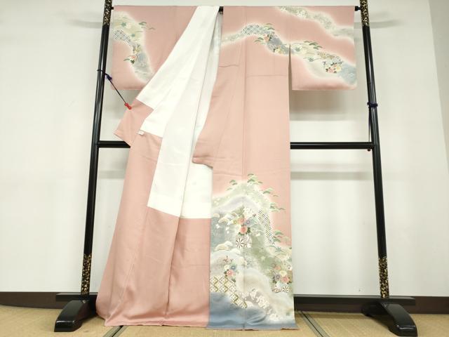 平和屋着物●訪問着　作家物　道長花車文　暈し染め　金彩　正絹　逸品　未使用　DABD9418ud 平和屋着物○訪問着 作家物 道長花車文 暈し染め 金彩 正絹