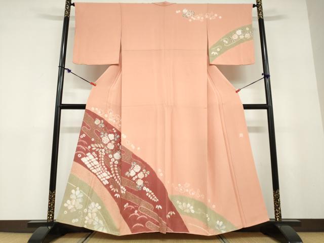 平和屋着物●十日町　名門　滝泰謹製　訪問着　絞り　辻が花　金彩　正絹　逸品　DABD9419ud
