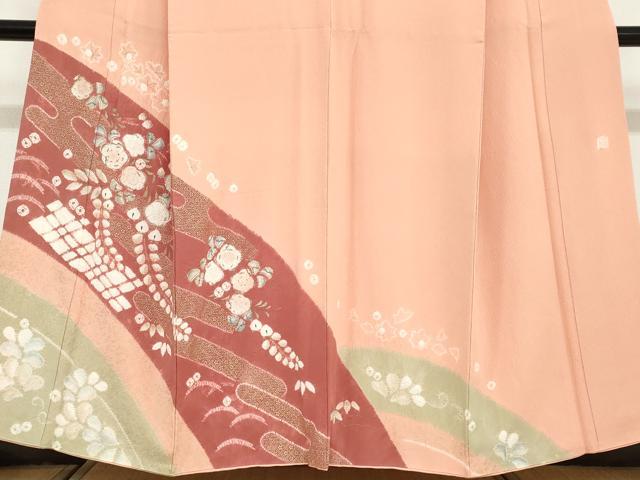 平和屋着物●十日町　名門　滝泰謹製　訪問着　絞り　辻が花　金彩　正絹　逸品　DABD9419ud