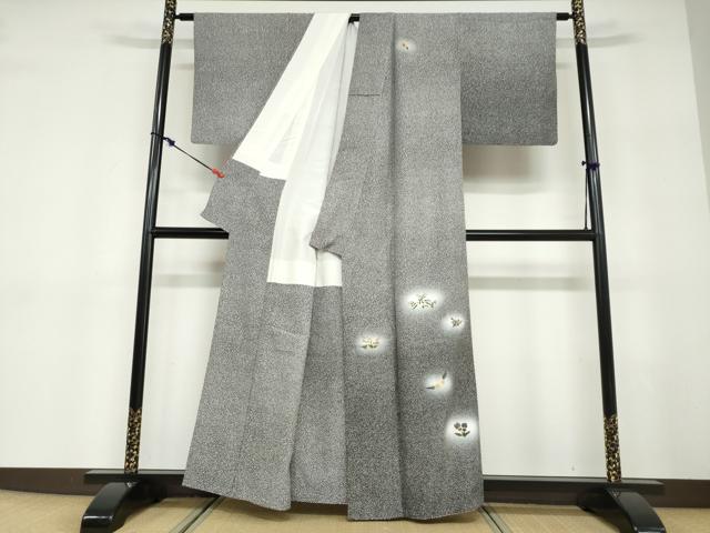 平和屋着物●訪問着　作家物　押し花　草花文　蛍暈し　正絹　逸品　DABD9423ud
