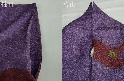 平和屋着物●訪問着　流水草花文　金彩　正絹　逸品　DABD9424ud