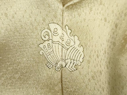 平和屋着物●人間国宝　福田喜三郎　訪問着　刺繍　草花小舟文　暈し染め　金彩　正絹　逸品　DABD9431ud