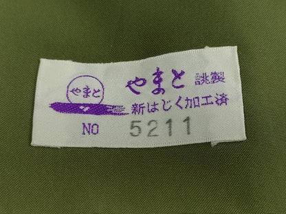 平和屋着物●結城紬　80亀甲　平織　変わり格子間道　やまと誂製　証紙付き　正絹　逸品　DABD9440ud