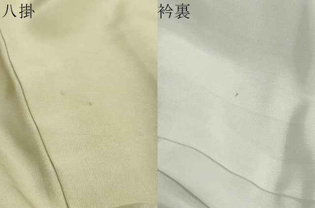 平和屋着物●上質な色無地　泥染　唐草地紋　木蘭色　正絹　逸品　DABD9442ud