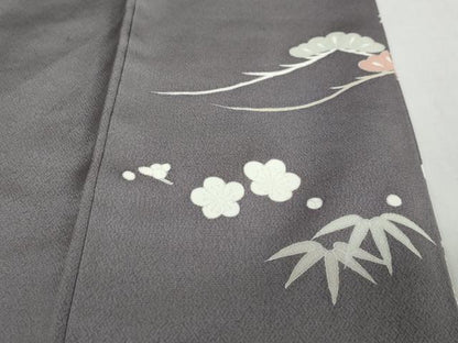 平和屋着物●訪問着　流水梅松文　金彩　正絹　逸品　DABD9443ud
