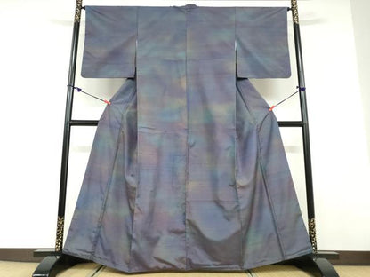平和屋着物●上質な紬　霞文　正絹　逸品　DABD9445ud