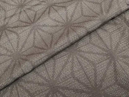 平和屋着物●結城紬　80亀甲　麻の葉文様　反端付き　正絹　逸品　DABD9447ud
