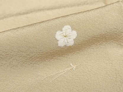 平和屋着物●色留訪問着　総刺繍　舞花文　金糸　正絹　逸品　DABD9450ud
