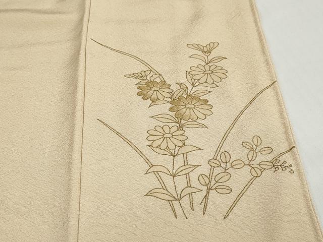 平和屋着物●色留訪問着　総刺繍　舞花文　金糸　正絹　逸品　DABD9450ud