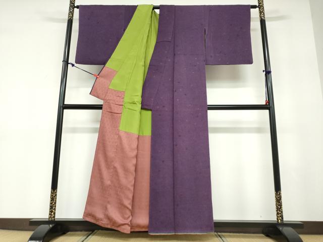 平和屋着物●女優・吉永小百合　小紋　舞桜文　洗える着物　DABD9460ud