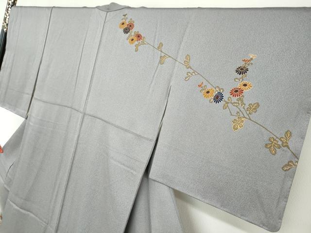 平和屋着物●訪問着　刺繍　草花籬文　金彩　正絹　逸品　未使用　DABD9462ud