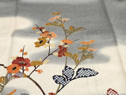 平和屋着物●訪問着　刺繍　草花籬文　金彩　正絹　逸品　未使用　DABD9462ud