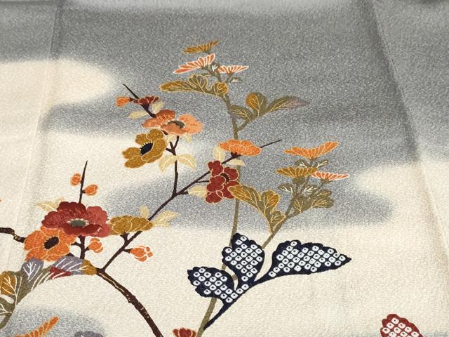 平和屋着物●訪問着　刺繍　草花籬文　金彩　正絹　逸品　未使用　DABD9462ud