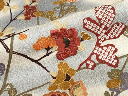 平和屋着物●訪問着　刺繍　草花籬文　金彩　正絹　逸品　未使用　DABD9462ud