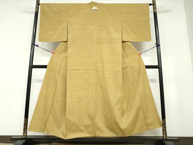 平和屋着物●結城紬　色無地　芥子色　正絹　逸品　未使用　DABD9465ud