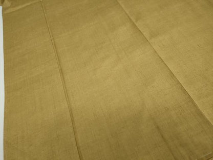 平和屋着物●結城紬　色無地　芥子色　正絹　逸品　未使用　DABD9465ud