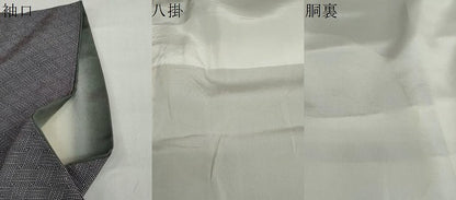 平和屋着物●伝統工芸師　服部光擴　江戸小紋　変わり格子文　正絹　逸品　DABD9466ud