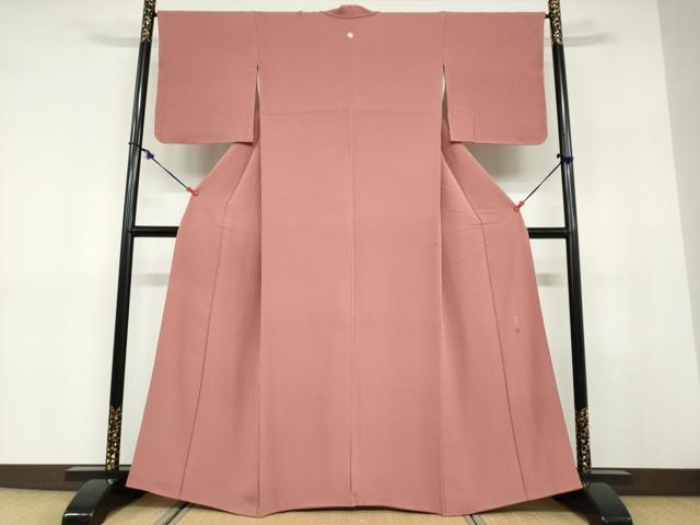 平和屋着物●上質な色無地　作家物　蘇芳香色　正絹　逸品　DABD9467ud