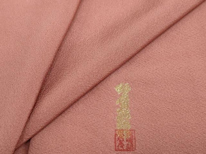 平和屋着物●上質な色無地　作家物　蘇芳香色　正絹　逸品　DABD9467ud