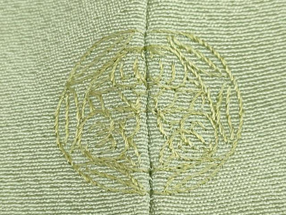 平和屋着物●上質な色無地　若菜色　正絹　逸品　DABD9468ud