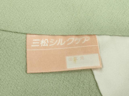 平和屋着物●上質な色無地　若菜色　正絹　逸品　DABD9468ud