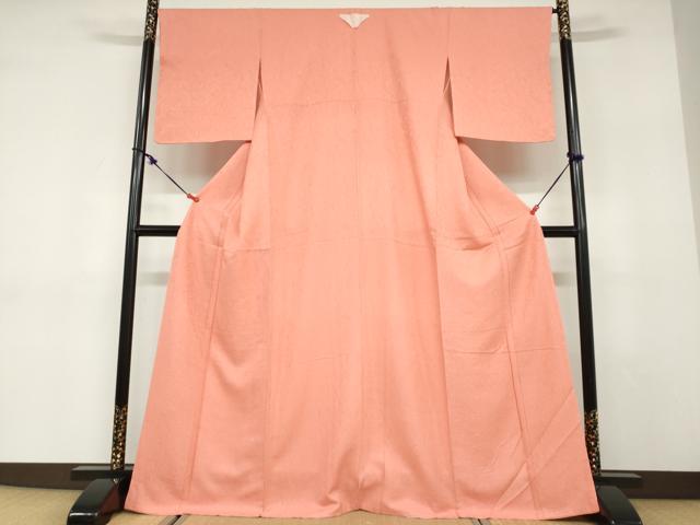 平和屋着物○上質な色無地 霞地紋 東雲色 正絹 逸品 未使用