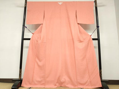 平和屋着物●上質な色無地　霞地紋　東雲色　正絹　逸品　未使用　DABD9473ud