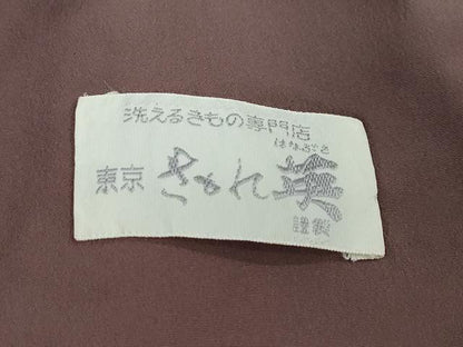 平和屋着物●洗える最高級着物　＜英＞はなぶさ謹製　小紋　枝葉文　洗える着物　DABD9477ud