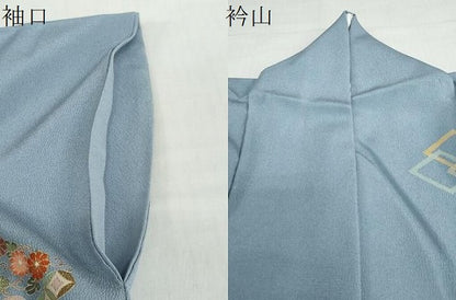 平和屋着物●訪問着　刺繍　菱草花文　金彩　正絹　逸品　DABD9482ud