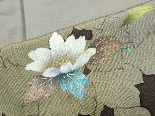 平和屋着物●訪問着　草花霞文　シルエット　暈し染め　金彩　正絹　逸品　DABD9488ud