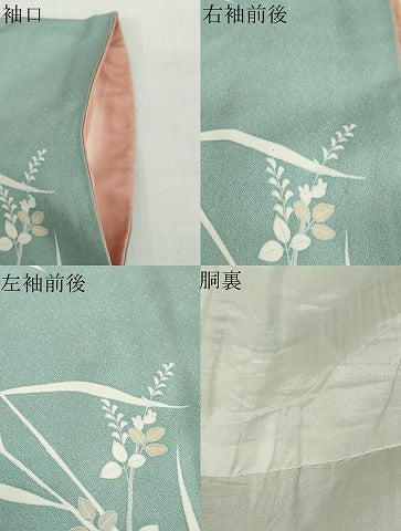 平和屋着物●訪問着　友禅　草花文　暈し染め　正絹　逸品　DABD9492ud
