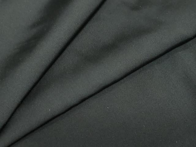 平和屋着物●男性　黒紋付　羽織セット　羽裏：松　鷹　正絹　逸品　DABD9497ud