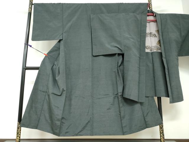 平和屋着物●男性　紬　アンサンブル　羊羹色　正絹　逸品　DABD9498ud