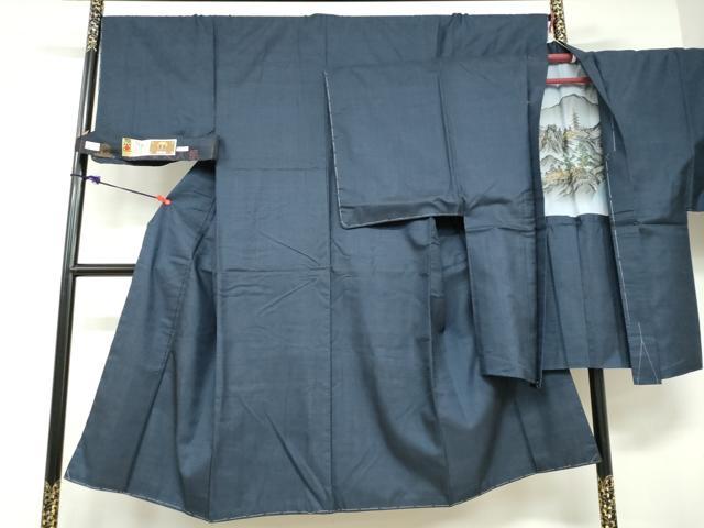 平和屋着物●男性　本場大島紬　アンサンブル　長羽織　100亀甲　総詰め　証紙付き　恵　広光作　正絹　逸品　未使用　DABD9499ud