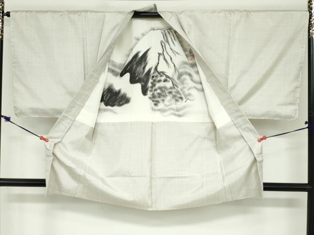 平和屋着物●男性　本場大島紬　アンサンブル　白大島　抽象文様　証紙付き　正絹　逸品　DABD9500ud