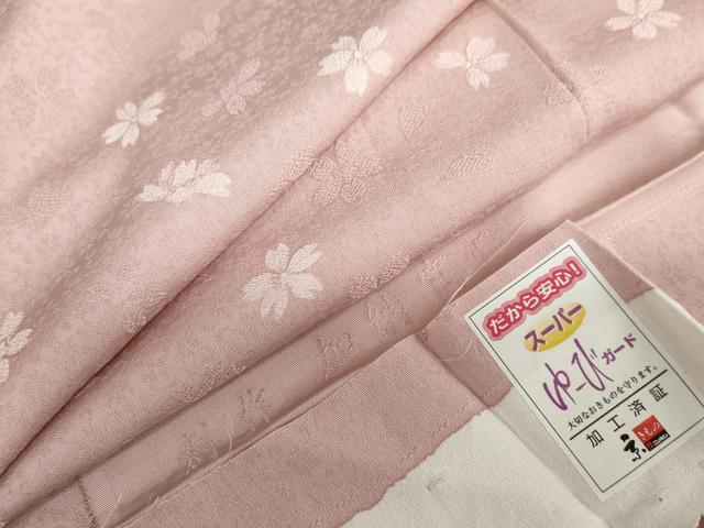 平和屋着物●訪問着　舞桜文　反端付き　正絹　逸品　未使用　DABD9506ud