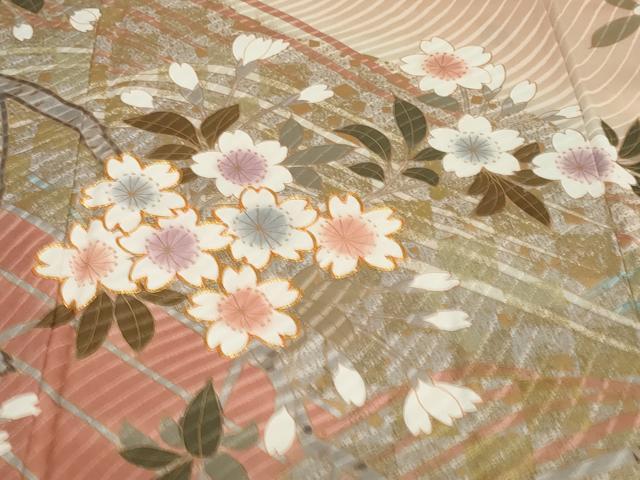 平和屋着物●豪華振袖　駒刺繍　枝桜文　金彩　正絹　逸品　DABD9510ud