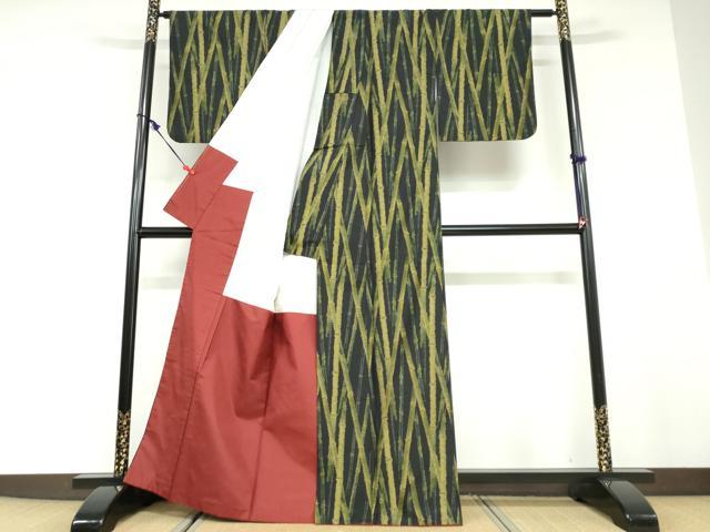 平和屋着物●本場大島紬　竹文　正絹　逸品　DABD9516ud