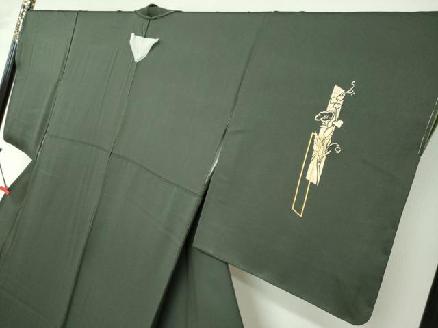 平和屋着物●訪問着　竹屋町刺繍　短冊草花文　金彩　鈴乃屋扱い　正絹　逸品　未使用　DABD9520ud
