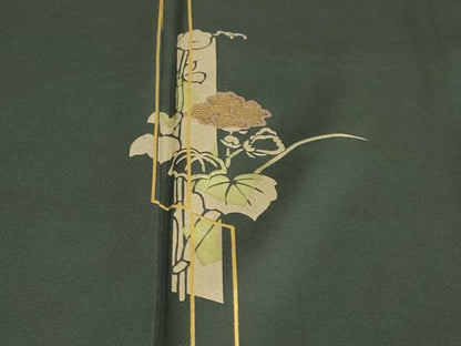 平和屋着物●訪問着　竹屋町刺繍　短冊草花文　金彩　鈴乃屋扱い　正絹　逸品　未使用　DABD9520ud