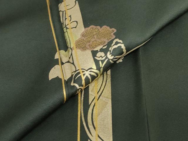 平和屋着物●訪問着　竹屋町刺繍　短冊草花文　金彩　鈴乃屋扱い　正絹　逸品　未使用　DABD9520ud