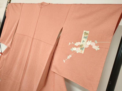 平和屋着物●訪問着　刺繍　短冊草花籬文　暈し染め　金彩　正絹　逸品　DABD9523ud