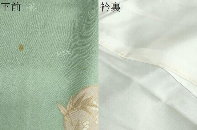平和屋着物●訪問着　駒刺繍　飾花文　金彩　正絹　逸品　DABD9532ud