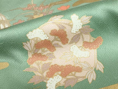 平和屋着物●訪問着　駒刺繍　飾花文　金彩　正絹　逸品　DABD9532ud