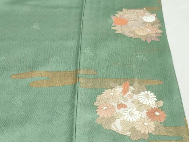 平和屋着物●訪問着　駒刺繍　飾花文　金彩　正絹　逸品　DABD9532ud