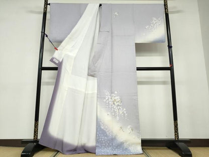 平和屋着物●訪問着　舞桜文　簪　暈し染め　金彩　やまと誂製　正絹　逸品　DABD9533ud